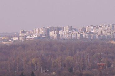 Widok z bloku na ulicy Lasówka Kraków marzec 2007 #kraków #miasto #wieżowiec #lasówka #koszykarska #widok #bloki #osiedle