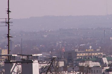 Widok z bloku na ulicy Lasówka Kraków marzec 2007 #kraków #miasto #wieżowiec #lasówka #koszykarska #widok #bloki #osiedle