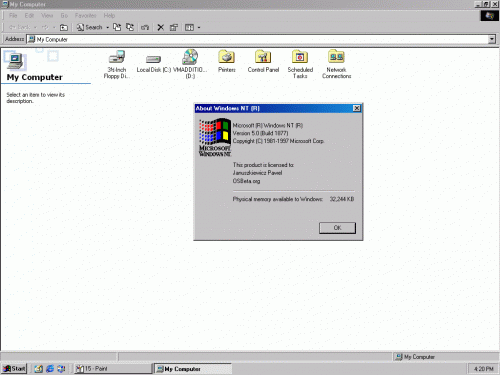 Windows NT 5.0 Workstation build 1877