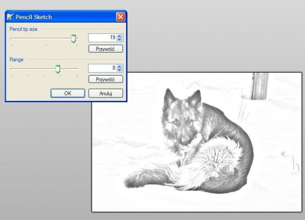 Paint.NET 3.05 - filtr Pencil Sketch