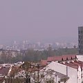 Widok z dachu przy ul. Raciborskiej. Kraków 2006 #dach #raciborska #kraków #widok #blok