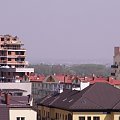 Widok z dachu przy ul. Raciborskiej. Kraków 2006 #dach #raciborska #kraków #widok #blok
