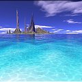 blue island #krajobraz #woda #plaża #góry #piasek #palma #drzewo #zwierzęta #dolina #miraż #iluzja #delfin #smok #fala #zamek #dom #chatka #kot #wiosna #jesień #zima #lato #księżyc #słońce #most #pingwin #wyspa #ZachódSłońca #skały