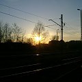 Zachód słońca nad linią kolejową Kielce - Katowice #ZachódSłońca #kolej