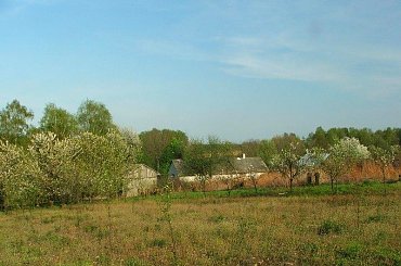 Jakieś zabudowania - chyba Zażuk #wiosna #wieś