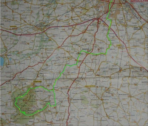 Mapa z trasą całej wycieczki #WyciczkiRowerowe