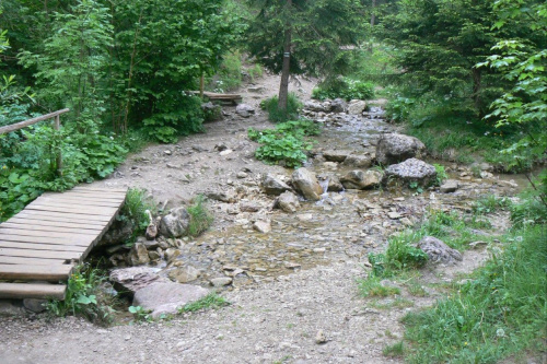 Obrazków kilka z wąwozu Homole. Mostecek nad potockiem, hej!