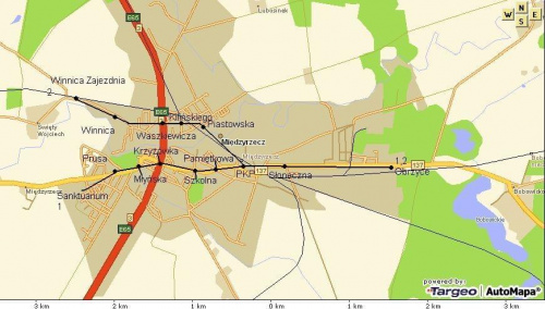 Plan metra Międzyrzeckiego.