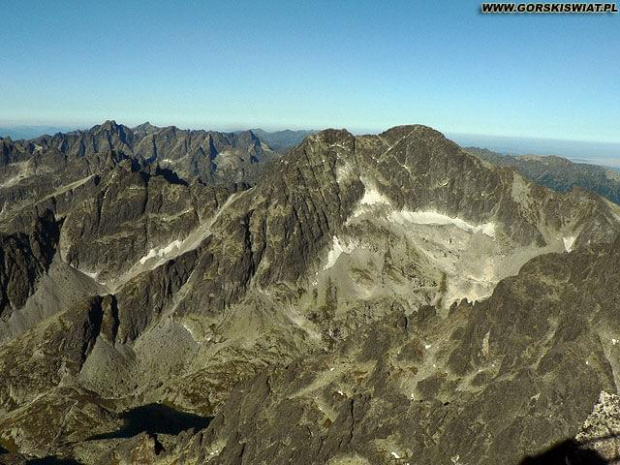 Widok w stronę Lodowego Szczytu (2627 m) z Łomnicy (2634 m)