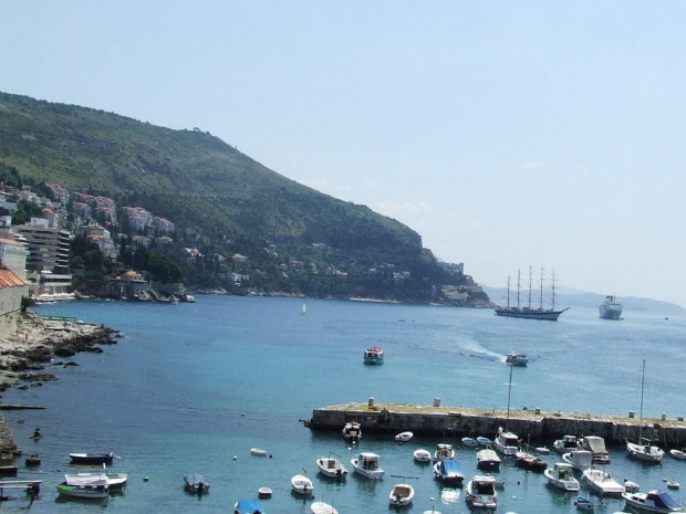 Widok na port w Dubrovniku.