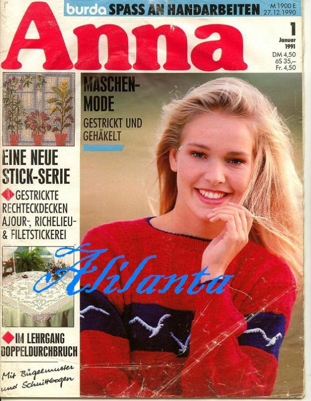 Anna 1991_01 niemiecka #Anna #Burda #RobótkiRęczne #haft