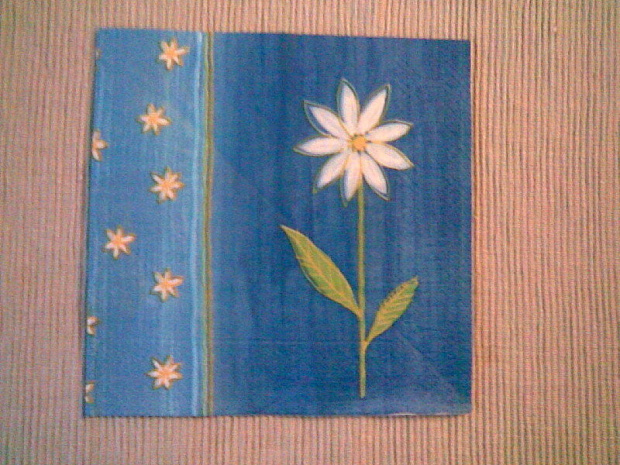 Kwiat blue #decoupage #serwetki #wymiana