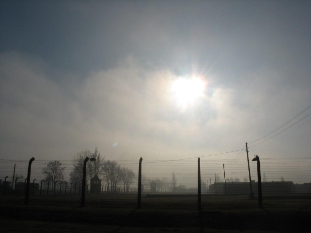 Słońce nad obozem w Brzezince