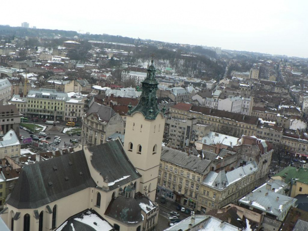 panorama z wieży ratuszowej na katedrę