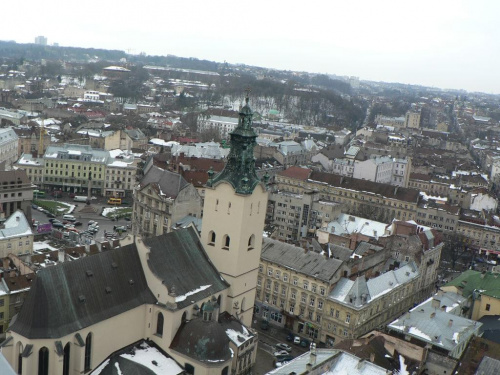 panorama z wieży ratuszowej na katedrę