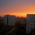 Poznań. Widok z mojego okna- wschód słońca