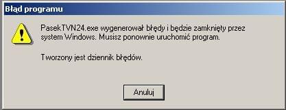 Doskonałość Windowsa. Program Pasek TVN24. #Windows2000Tvn24